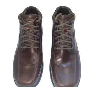 Rockport Men's Dark Brown Leather Oxfords Size 10 Pre Owned